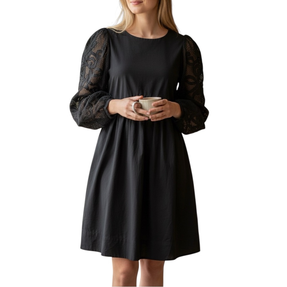 CLEOBELLA  Dress Womens Size M Nikita Mini 100% Organic Cotton Black Lightweight